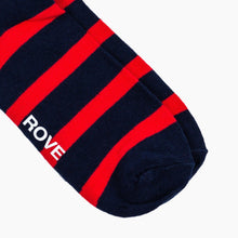 Load image into Gallery viewer, Rush & Rove Crew Socks | Navy + Red