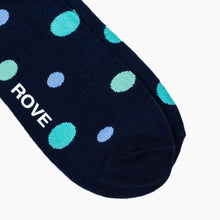 Load image into Gallery viewer, Rush & Rove Crew Socks | Navy Polka Dot