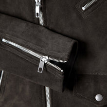 Load image into Gallery viewer, Motorcycle Jacket | Dark Olive Suede