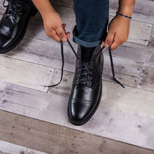 Load image into Gallery viewer, Flat Waxed Cotton Laces | Black
